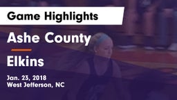 Ashe County  vs Elkins  Game Highlights - Jan. 23, 2018