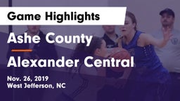 Ashe County  vs Alexander Central  Game Highlights - Nov. 26, 2019