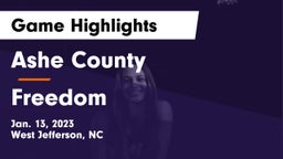 Ashe County  vs Freedom  Game Highlights - Jan. 13, 2023