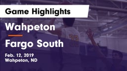 Wahpeton  vs Fargo South  Game Highlights - Feb. 12, 2019