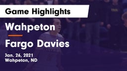 Wahpeton  vs Fargo Davies  Game Highlights - Jan. 26, 2021