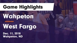 Wahpeton  vs West Fargo  Game Highlights - Dec. 11, 2018
