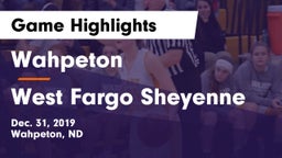 Wahpeton  vs West Fargo Sheyenne  Game Highlights - Dec. 31, 2019