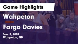 Wahpeton  vs Fargo Davies  Game Highlights - Jan. 3, 2020