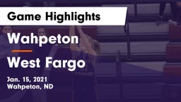 Wahpeton  vs West Fargo  Game Highlights - Jan. 15, 2021
