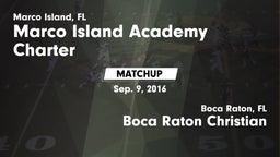 Matchup: Marco Island vs. Boca Raton Christian  2016