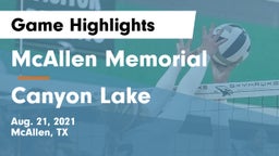 McAllen Memorial  vs Canyon Lake  Game Highlights - Aug. 21, 2021