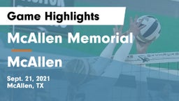 McAllen Memorial  vs McAllen  Game Highlights - Sept. 21, 2021