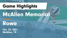 McAllen Memorial  vs Rowe  Game Highlights - Oct. 23, 2021