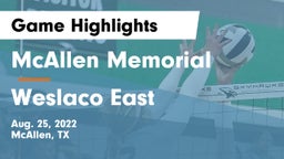 McAllen Memorial  vs Weslaco East  Game Highlights - Aug. 25, 2022