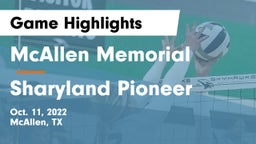 McAllen Memorial  vs Sharyland Pioneer  Game Highlights - Oct. 11, 2022