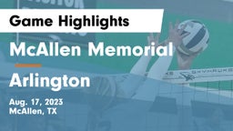 McAllen Memorial  vs Arlington  Game Highlights - Aug. 17, 2023