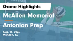 McAllen Memorial  vs Antonian Prep  Game Highlights - Aug. 26, 2023