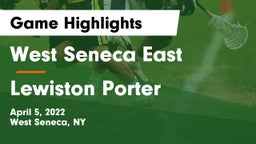 West Seneca East  vs Lewiston Porter Game Highlights - April 5, 2022