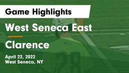 West Seneca East  vs Clarence  Game Highlights - April 22, 2022
