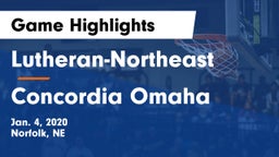 Lutheran-Northeast  vs Concordia Omaha Game Highlights - Jan. 4, 2020