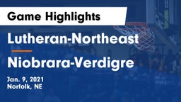 Lutheran-Northeast  vs Niobrara-Verdigre  Game Highlights - Jan. 9, 2021