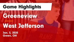Greeneview  vs West Jefferson  Game Highlights - Jan. 3, 2020