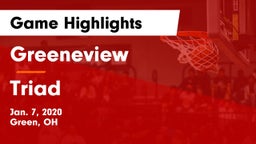 Greeneview  vs Triad  Game Highlights - Jan. 7, 2020