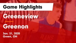 Greeneview  vs Greenon  Game Highlights - Jan. 31, 2020