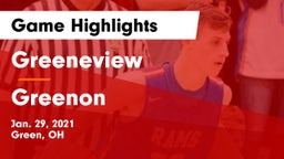 Greeneview  vs Greenon  Game Highlights - Jan. 29, 2021