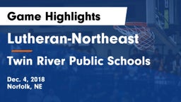 Lutheran-Northeast  vs Twin River Public Schools Game Highlights - Dec. 4, 2018
