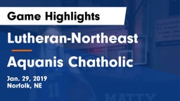 Lutheran-Northeast  vs Aquanis Chatholic Game Highlights - Jan. 29, 2019