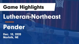 Lutheran-Northeast  vs Pender  Game Highlights - Dec. 10, 2020