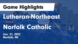 Lutheran-Northeast  vs Norfolk Catholic  Game Highlights - Jan. 21, 2022