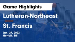 Lutheran-Northeast  vs St. Francis  Game Highlights - Jan. 29, 2022