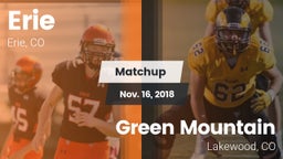 Matchup: Erie  vs. Green Mountain  2018
