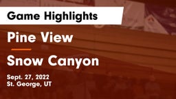 Pine View  vs Snow Canyon  Game Highlights - Sept. 27, 2022