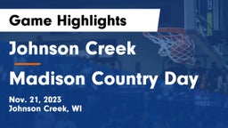 Johnson Creek  vs Madison Country Day Game Highlights - Nov. 21, 2023