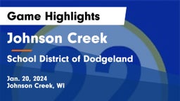 Johnson Creek  vs School District of Dodgeland Game Highlights - Jan. 20, 2024