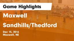 Maxwell  vs Sandhills/Thedford Game Highlights - Dec 15, 2016