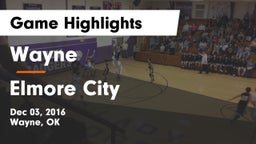 Wayne  vs Elmore City Game Highlights - Dec 03, 2016