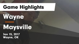 Wayne  vs Maysville  Game Highlights - Jan 15, 2017