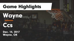 Wayne  vs Ccs Game Highlights - Dec. 14, 2017