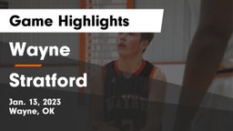 Wayne  vs Stratford  Game Highlights - Jan. 13, 2023