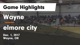 Wayne  vs elmore city Game Highlights - Dec. 1, 2017