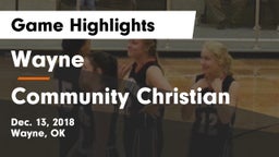 Wayne  vs Community Christian  Game Highlights - Dec. 13, 2018