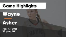 Wayne  vs Asher Game Highlights - Jan. 17, 2023