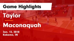 Taylor  vs Maconaquah  Game Highlights - Jan. 13, 2018