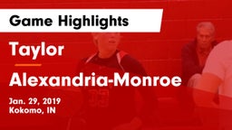 Taylor  vs Alexandria-Monroe  Game Highlights - Jan. 29, 2019