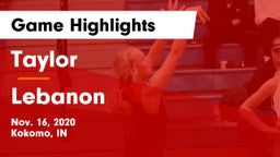 Taylor  vs Lebanon  Game Highlights - Nov. 16, 2020