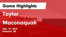 Taylor  vs Maconaquah  Game Highlights - Feb. 19, 2019