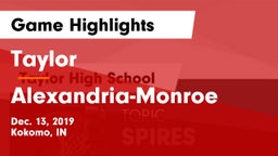 Taylor  vs Alexandria-Monroe  Game Highlights - Dec. 13, 2019