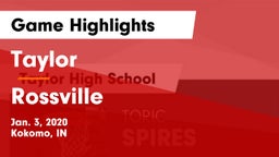 Taylor  vs Rossville  Game Highlights - Jan. 3, 2020