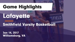 Lafayette  vs Smithfield Varsity Basketball Game Highlights - Jan 14, 2017
