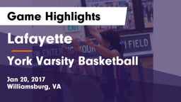 Lafayette  vs York Varsity Basketball Game Highlights - Jan 20, 2017